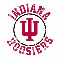 Indiana University Hoosiers Distressed Circle Logo - White