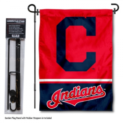 Cleveland Indians Logo Garden Flag and Stand including Holder