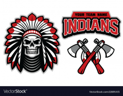 Indian skull mascot set