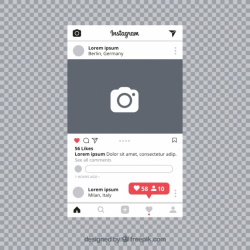Instagram post with transparent background Free Vector ...