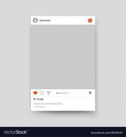Realistic insta frame on transparent background