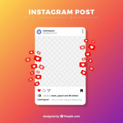 Instagram post with transparent background Free Vector in ...