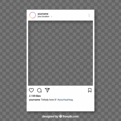 Instagram post with transparent background Vector | Free ...
