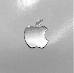 Apple Logo Silver Metal Glossy Shine