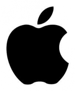Apple logo Sticker, iPhone, iPad Decal in vinyl x2 (100x84, Black)