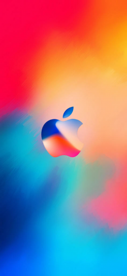 iPhone X HD Wallpaper abstract apple logo color red blue ...