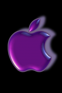 purple apple | Purple Apple Logo On Black Background iPhone ...