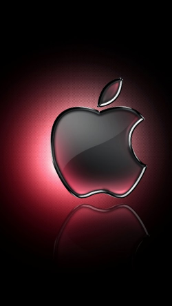 iPhone 5 HQ Wallpapers: Glass Apple Logo With Red Glow ...