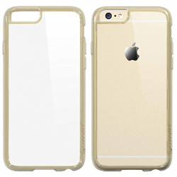 iPhone 6s Case Gold, LUVVITT [Clearview] Hybrid Scratch Resistant Back  Cover with Shock Absorbing Bumper for Apple iPhone 6/6s (4.7) Transparent  Gold