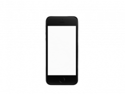 Black iPhone SE in Portrait Position Over a Transparent Background a12163
