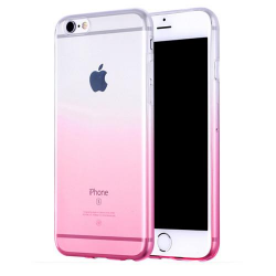 Pink Gradient Transparent Soft Clear Case Back Cover for iPhone 6s 6 Plus  SE 5s 5