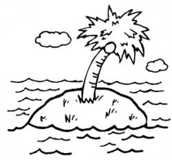 Island clipart black and white, Island black and white ...