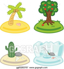 Vector Art - Cute cartoon island. Clipart Drawing gg63283767 ...