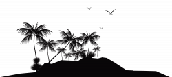 Tropical Island Silhouette PNG Clip Art - Best WEB Clipart