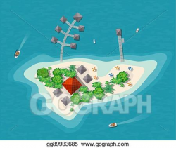 Vector Illustration - Island paradise view. EPS Clipart ...