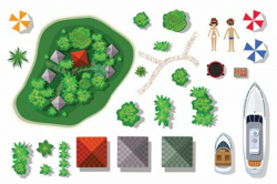 Aerial top view of an island Clipart Image | +1,566,198 clip ...