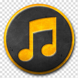 Orange Phoenix Icon , iTunes, black and yellow music logo ...