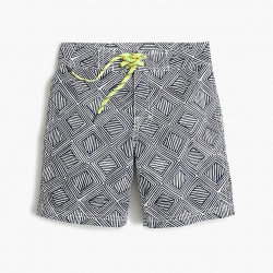 J.Crew: Boys\' Board Short In Diamond Print With UPF 50+