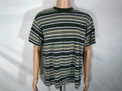 Details about Vintage J CREW green gold navy blue striped 90s cut old logo  XL Mens T-shirt L