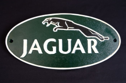 JAGUAR - green advertising sign / logo - heavy iron made ...