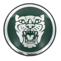 BADGE, ROAD WHEEL, SILVER ON GREEN GENUINE