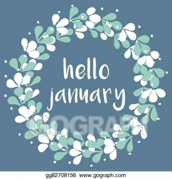 Vector Stock - Hello january winter vector card. Clipart ...