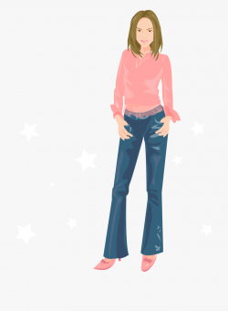 Jeans Vector Woman - Girl With Jeans Clipart #2501816 - Free ...