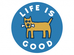 Life is Good Rocket with a Bone Circle Sticker