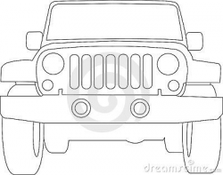 Cartoon Jeep Clip Art | Royalty Free Stock Image: Jeep Truck Outline ...