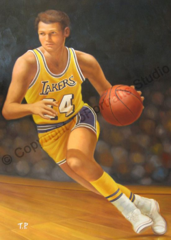 Details about Jerry West, Los Angeles Lakers - Original Oil Painting on  Canvas, Sports Artwork