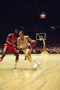 Jerry West Action Portrait by Wen Roberts