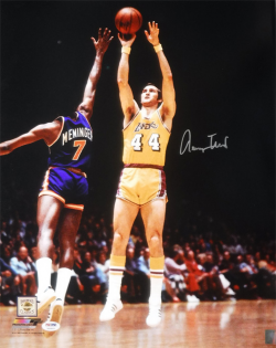 Jerry West Autographed Los Angeles Lakers 16x20 Photo (Shooting) JSA