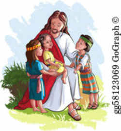 Jesus Children Clip Art - Royalty Free - GoGraph