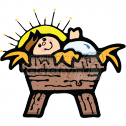 baby Jesus in the manger clipart. Royalty-free clipart # 164614