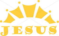 Jesus Word Art with Gold Crown | Jesus WordArt