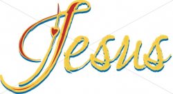 Jesus Brushstroke with Heart Accent | Jesus WordArt