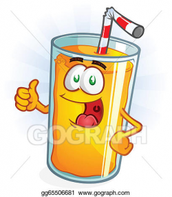 Vector Illustration - Orange juice cartoon thumbs up. Stock ...