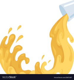 Flat pouring juice from a cup nectar flow