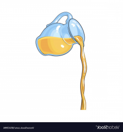 Drawing Of Orange Juice Pouring From Glass Jar Vector ...