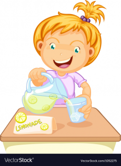 A girl drinking juice