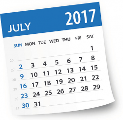 July 2017 Calendar Clipart