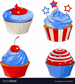 Patriotic cupcakes Royalty Free Vector Image - VectorStock | DIY ...