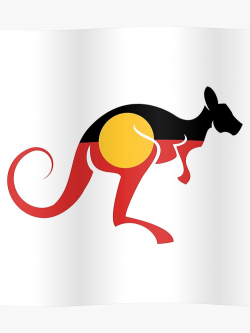 Australian Aboriginal Kangaroo Flag | Poster