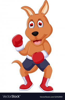 Cute boxing kangaroo cartoon