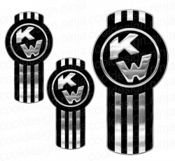 3-Pack of Chrome and Black Kenworth Emblem Skins – Cool ...