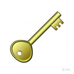 Free Gold Key Clipart Image｜Illustoon