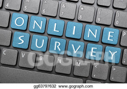 Drawing - Online survey on keyboard. Clipart Drawing ...