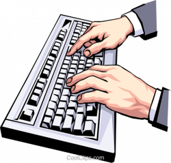 Hands typing at keyboard Royalty Free Vector Clip Art ...