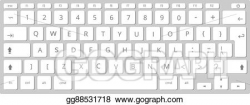 Vector Art - Vector white mobile computer keyboard, keypad ...