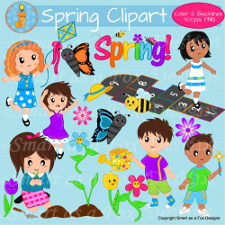 Spring Activities Children Clipart | Spring activities, Clip ...